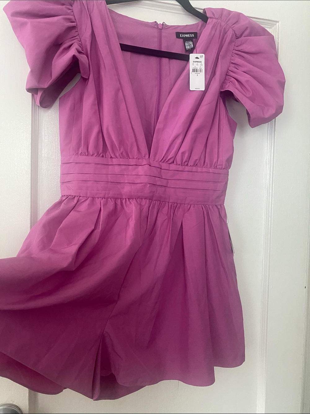 Express Girls' Magenta Puff-Sleeve Party Dress - Picture 2 of 16
